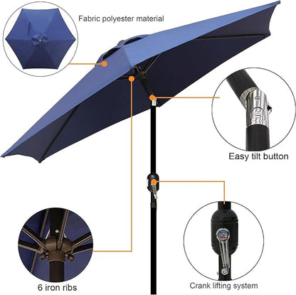 7.5 ft Patio Umbrella, Yard Umbrella, Outdoor Market Umbrella - Image 2