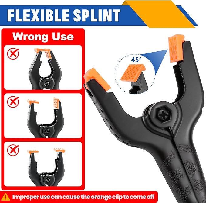 24 Pack 3.5 inch Plastic Spring Clamps, Black Heavy Duty Clips, Backdrop Clips, Plastic Clamps for Crafts, Backdrop Stand, Woodworking, Photography