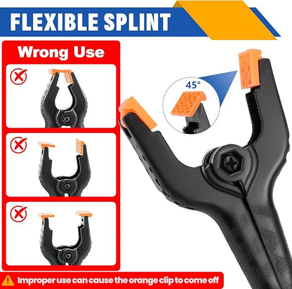 72 Pack 3.5 inch Plastic Spring Clamps, Black Heavy Duty Clips, Backdrop Clips, Plastic Clamps for Crafts, Backdrop Stand, Woodworking, Photography