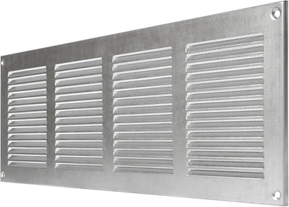Repa Market Air Vent Cover 16x6 Inch (Outer Dimensions) Galvanized Steel Louvered Grill Cover with Mesh Screen/Wall or Ceiling Vent/HVAC Register for Indoor and Outdoor Ventilation