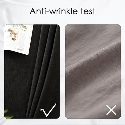 BALCONY & FALCON Rectangle Tablecloth Washable Wrinkle Resistant and Water Proof Table Cloth Decorative Linen Fabric Tablecloths for Dining Parties Kitchen Wedding and Outdoor (Graphite Black, 55x70)