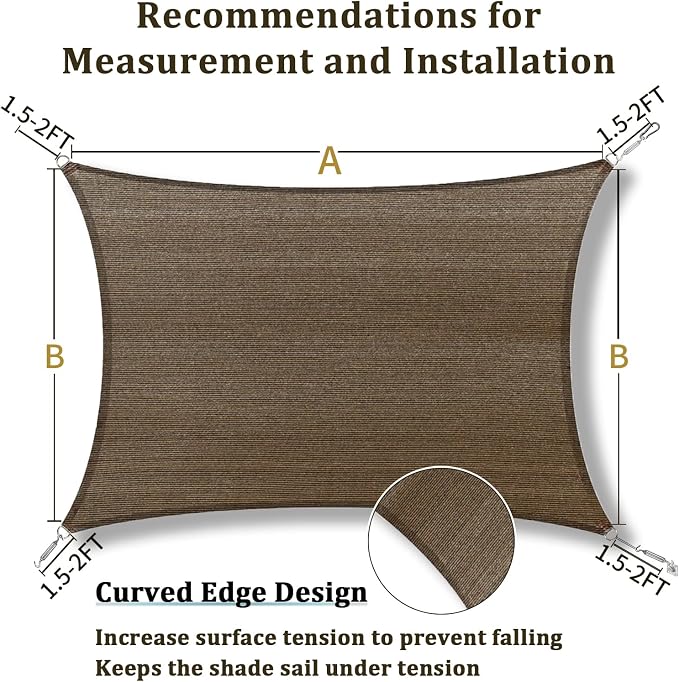 Shade&Beyond 20'x30' Sun Shade Sail Canopy Rectangle, UV Block Breathable - Image 5
