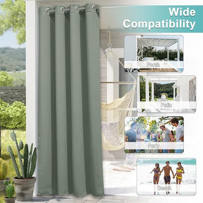 NICETOWN Outdoor Curtainch for Patio Waterproof 140 inch Wide, Rustproof - Image 6