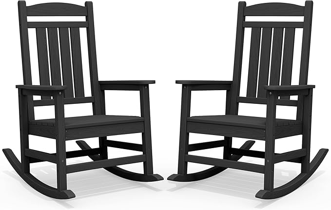 SERWALL Outdoor Rocking Chair Set of 2, Patio Rocking Chair, Porch Rocker by SERWALL