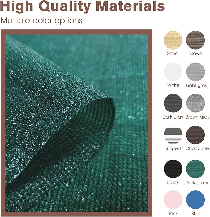 SUNNY GUARD Customized 3'x6' Dark Green Balcony Privacy Screen,92% Shade Apartments Fence Cover,Heavy Duty Mesh Windscreen for Deck,Outdoor,Backyard,Patio