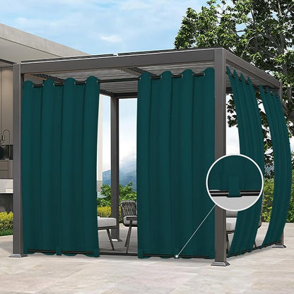 Easy-Going Outdoor Curtains for Patio 1 Panel, 54x120 inch, Teal | Waterproof by Easy-Going