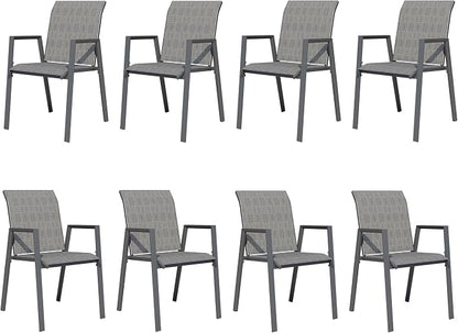 Outdoor Patio Chairs Set of 8, Lightweight Patio Set - Image 7