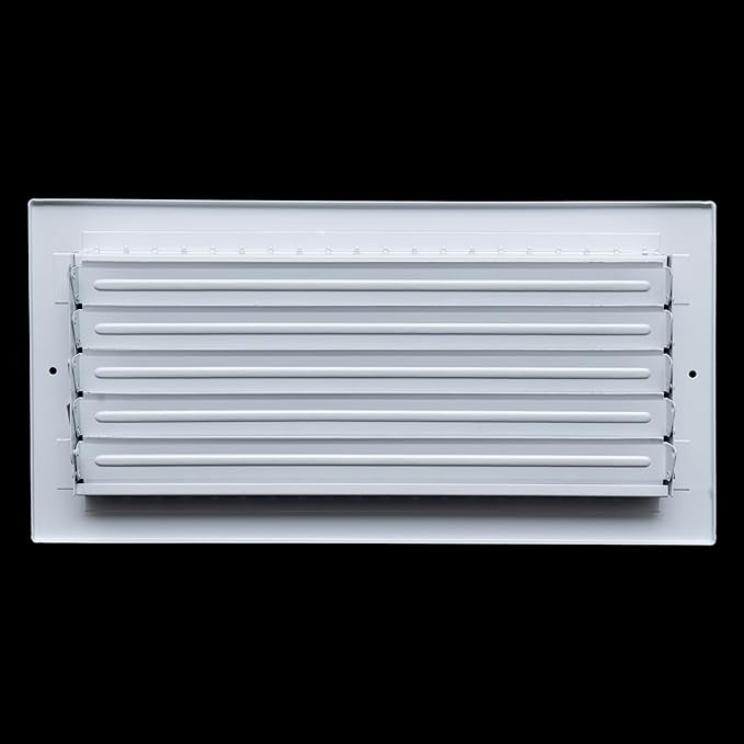 [4 Pack] Fits 14x6 Duct Opening Steel Adjustable Air Supply Grille by Handua | Register Vent Cover Grill for Sidewall and Ceiling | White | Out. Dim.: 15.75" X 7.75"