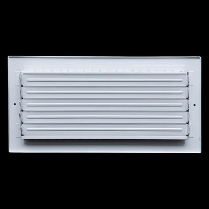[2 Pack] Fits 14x6 Duct Opening Steel Adjustable Air Supply Grille by Handua | Register Vent Cover Grill for Sidewall and Ceiling | White | Outer Size: 15.75" X 7.75"