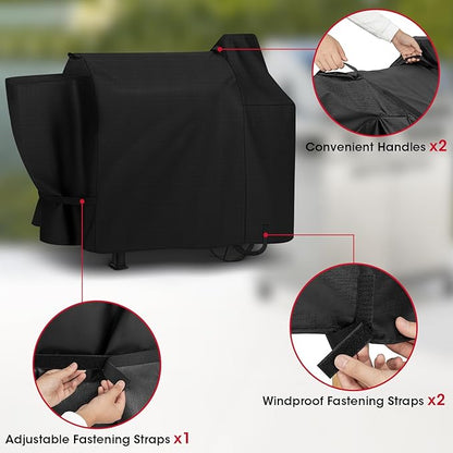 Unicook Pellet Grill Cover Compatible with Pit Boss 820, 820 Deluxe and 850, Outdoor Waterproof Wood Pellet BBQ Smoker Cover, All Weather Protection