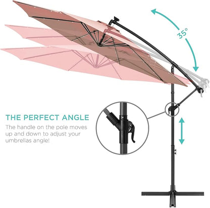 Best Choice Products 10ft Solar LED Offset Cantilever Hanging Market Patio - Image 4