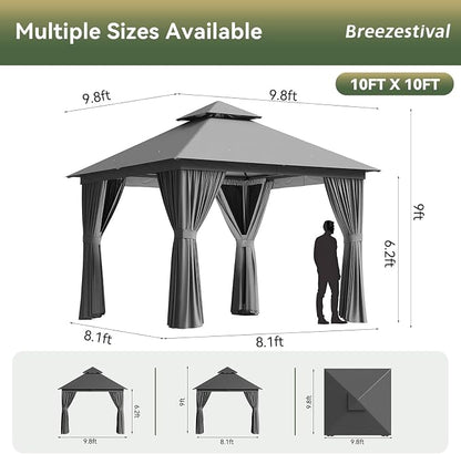 10'x10' Gazebo, Metal Frame Canopy - Image 2