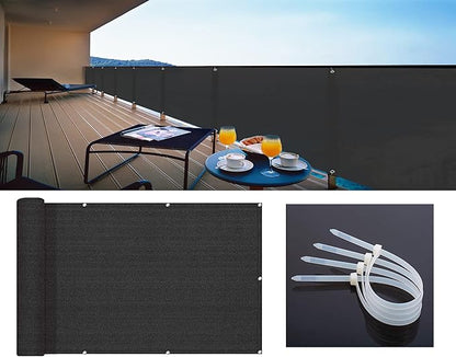 LOVE STORY 3'x115'' Black Balcony Privacy Screen Fence, UV Protection Weather-Resistant 3 FT Height Shield for Deck, Patio, Backyard, Outdoor Pool, Porch, Railing