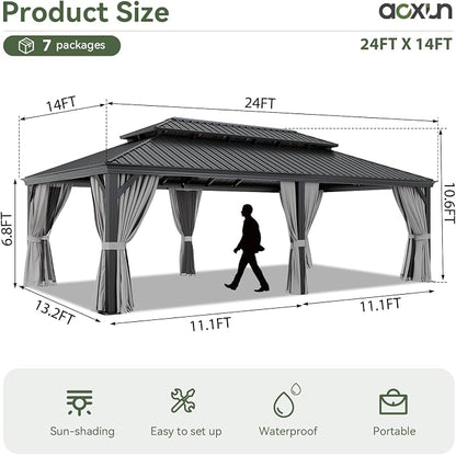 Aoxun Hardtop Gazebo 14x24 - Image 9