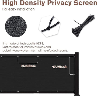 SUNNY GUARD Customized 3'x33' Black Balcony Privacy Screen,90% Shade Apartments Fence Cover,Heavy Duty Mesh Windscreen for Deck,Outdoor,Backyard,Patio