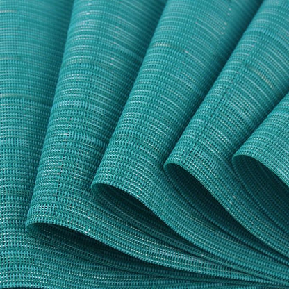 Vinyl Placemats,Washable Table Mats Easy to Clean Woven Placemats for Dining Table Set of 4(Cyan Blue)