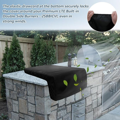 Burner Cover for 30 inch DCS Griddle Built-in Natural Gas Griddle,Heavy Duty 600D Waterproof Burner Cover with Plush Lining,Suitable 31''L x 30''W x 14''H,Black