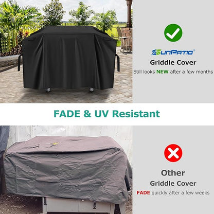 SunPatio Griddle Cover for Blackstone 28" Pro Series Griddle, Outdoor Waterproof Flat Top Gas Grill Cover 60 Inch, All Weather Protection Cooking Station Grill Protector, Black