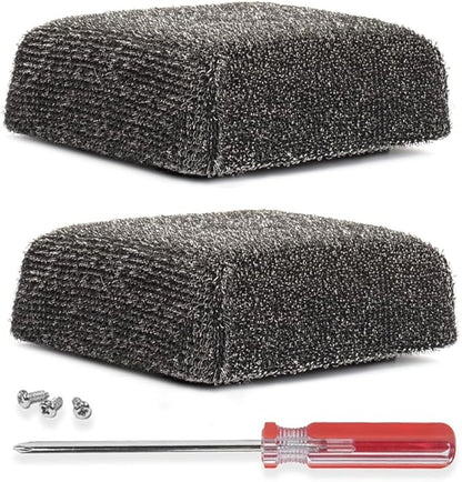 BBQ-AID 2-Pack Bristle Free Grill Brush Replacement Heads, Grill Cleaning Bristle Free Brush - for 2025 Model Brush and Scraper. Stainless Steel Poly Mesh Blend - No Scratch Cleaning for Any Grill