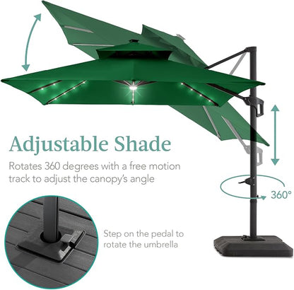 Best Choice Products 10x10ft Cantilever Patio Umbrella w/Base Included - Image 4
