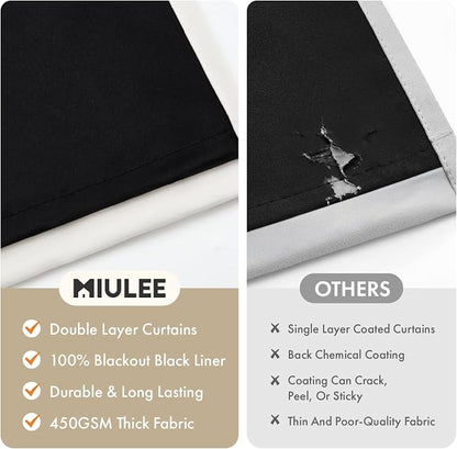 MIULEE Ivory 100% Blackout Curtains - Image 4