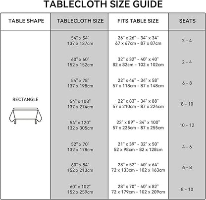Romanstile Rectangle Vinyl Tablecloth, 100% Waterproof Oil-Proof Checkered Plastic Table Cloth, Heavy Duty Wipeable Table Covers for Dining, Camping, Picnic, Outdoor - 54 x 78 Inch, Black
