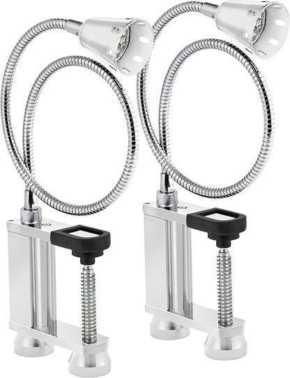 BBQ Grill Lights Magnetic Base Super-Bright LED Lights-360 Degree Flexible Gooseneck, Weather Resistant, Task Lighting Barbecue Grilling Gifts for Men Dad Husband (Silver, 2 Pack)