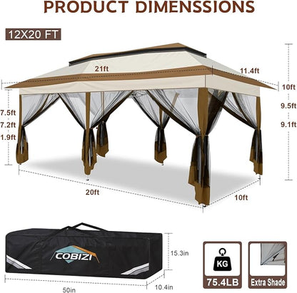 COBIZI 12x20 Pop up Canopy Tent - Image 3