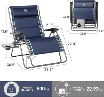 Timber Ridge Oversized Zero Gravity Chair, 33In Wide XXL Zero Gravity Reclining - Image 3