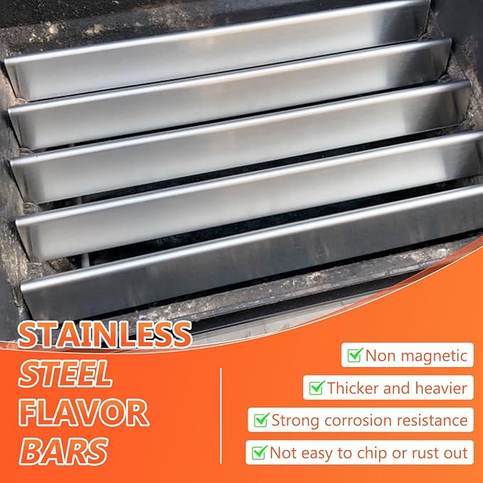 QuliMetal 7537/65903 22.5" Flavor Bars for Weber Spirit 300 Series(with Side Burner Knobs), Spirit E310, E320, Spirit 700, Genesis Silver Gold Platinum B/C, Weber 900, Heat Plates for Weber 7536