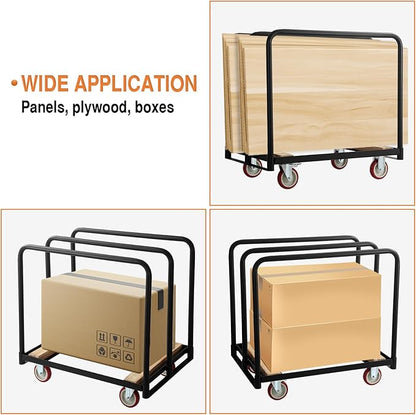Folding Table Cart, Heavy Duty Table Dolly W/ 5" PU Swivel Wheels, Drywall Dolly Cart W/ 1500 LBS & 10 Table Capacity for Party Events, Hotel, Factory, Warehouse