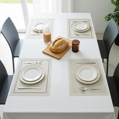 Placemats Set of 6,Faux Leather Placemats,Waterproof - Wipe Clean - Heat Resistant Anti-Slip placemats,Suitable for Indoor - Outdoor - Parties 16.14’’×12.2’’