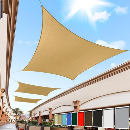Royal Shade 13' x 20' Custom Size Sand Beige Rectangle Sunshade Sail by RoyalShade