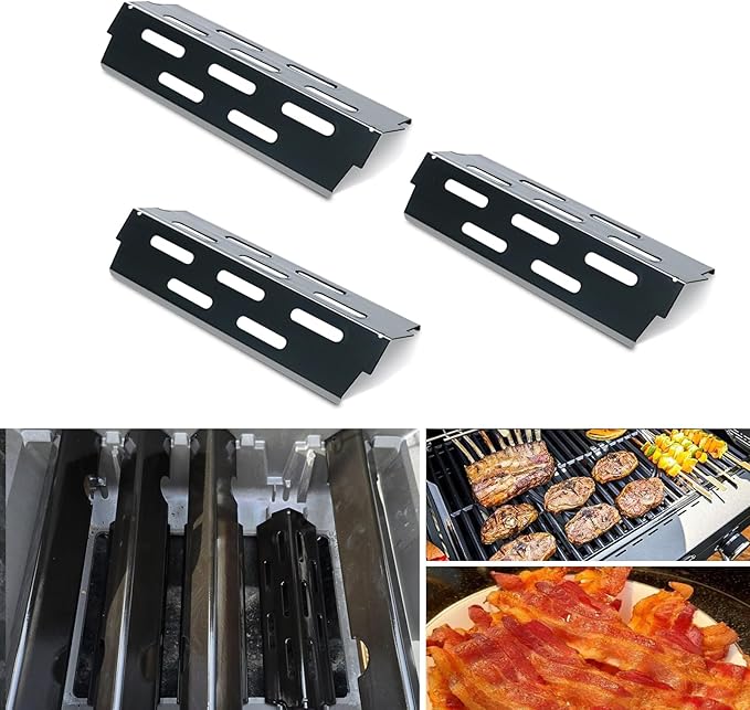 Heat Deflectors for Weber Genesis II 300/LX 300, GS4 Genesis ii E-310 ii E-315 ii E/S335 ii se-335 Grill (Porcelain Steel, ES/410 * 3)