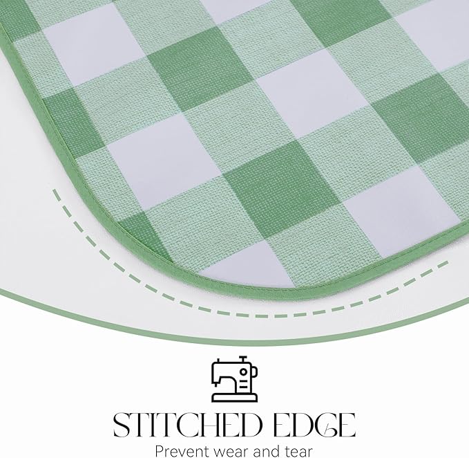 MOSAYT Rectangle Vinyl Tablecloth, 100% Waterproof Buffalo Gingham Plastic Table Cloth, Heavy Duty Wipeable Table Covers for Picnic, Outdoor, Camping - 54 x 120, Green
