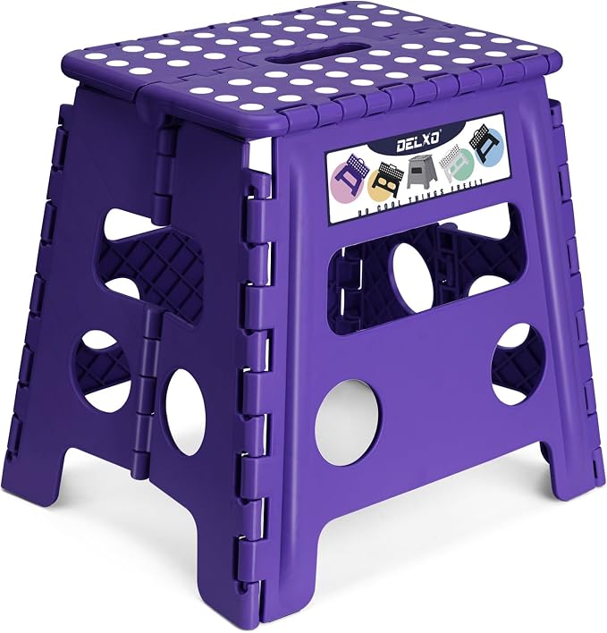 Delxo Folding Step Stool 13 Inch, 300 Lbs Step Stool by Delxo