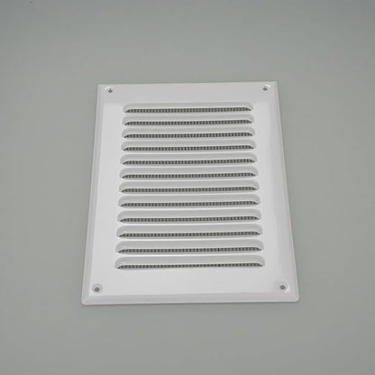 Square Ventilation Grille / 5" x 7" Inch Inside Measurement/White Metal Air Vent Louver - Inside/Outside use / 6.5" x 9.5" Inch Outer Measurement