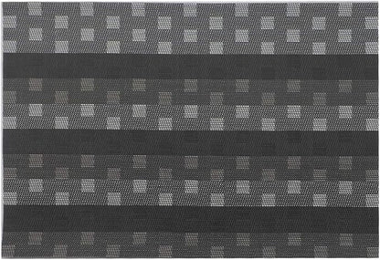 Gugrida Black Placemats 6pcs Placemats Stain PVC Table Mats Woven Vinyl Placemats