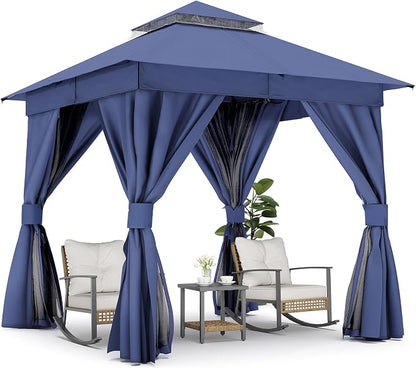 8'x8' Outdoor Gazebo, Metal Frame Heavy Duty Patio Canopy Tent Shelter - Image 8