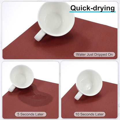uxcell Silicone Mats for Kitchen Counter, 23.6" x 15.7" Non-Slip Countertop Protector Mat Heat Resistant Coffee Mat Waterproof Table Placemat, Wine Red