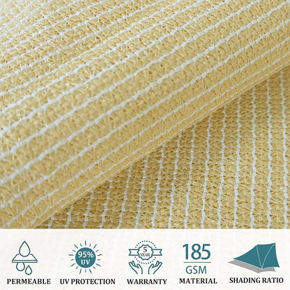 Shade&Beyond 6'x16' Sun Shade Sail Canopy Rectangle, UV Block Breathable Curved - Image 3