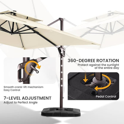 10x10 FT Outdoor Cantilever Patio Umbrella - Image 3