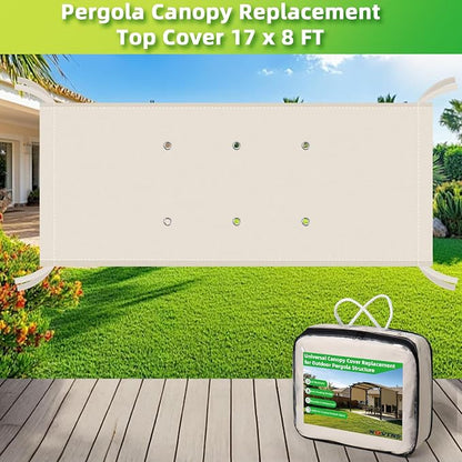 NOVINO Pergola Shade Cover Pergola Replacement Canopy Cover, w/Drainage Holes - Image 3