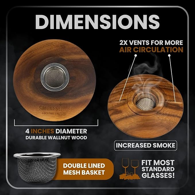 Smokeshow Cocktail Smoker Bundle with Kitchen Torch, Six Flavors of Wood Chips, Apple, Hickory, Maple, Mesquite, Cherry and Bourbon Soaked Oak. (No Butane Included)