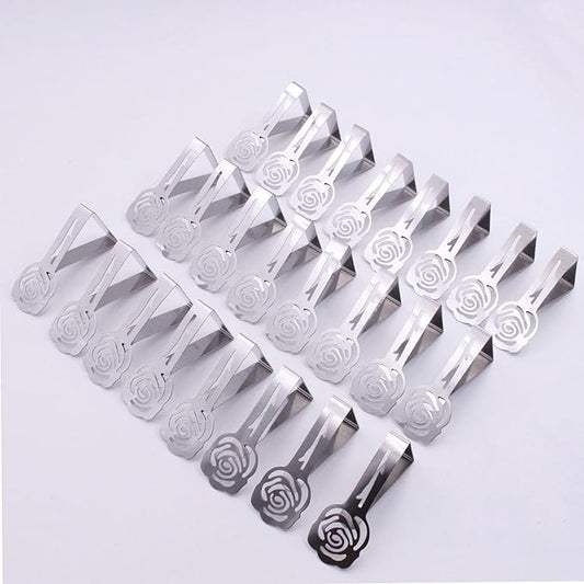 24 Pack Tablecloth Clips for Outdoor Thick Tables, Picnic Table Cloth Holder Clip Indoor, Table Cloth Holder Clips for Party Wedding Home Restaurant Camping (1, Rose Triangle)