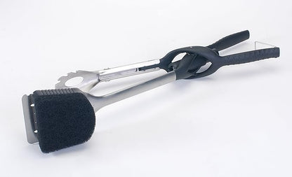 Jokari Pro Grade 6 in 1 Lighted Grill Tool. All in One Cooking Utensil Includes Easy Grip Handle, Spatula, Adjustable Tongs, Knife Blade, Scraper, Bottle Opener and LED Flashlight for Night Grilling.
