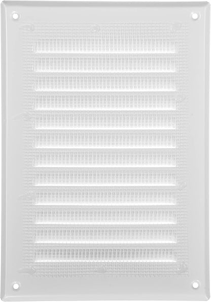 Vent Systems 5 x 7 Inch (Inner) White Rectangular Soffit Vent Cover - Metal HVAC Return Air Grille with Mesh Screen - Register Wall Vent Duct Grill - Outdoor, Indoor, Crawlspace Exhaust Ventilation