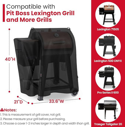 Unicook Pellet Grill Cover for Pit Boss Lexington 500, Onyx Edition, Lexington 540 and Pro Series 600 Grills, Outdoor BBQ Cover for Traeger Tailgater 20 Wood Pellet Smoker, All Weather Protection