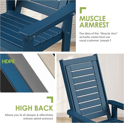 GREENVINES Oversized Outdoor Rocking Chair, HDPE Rocker - Image 7