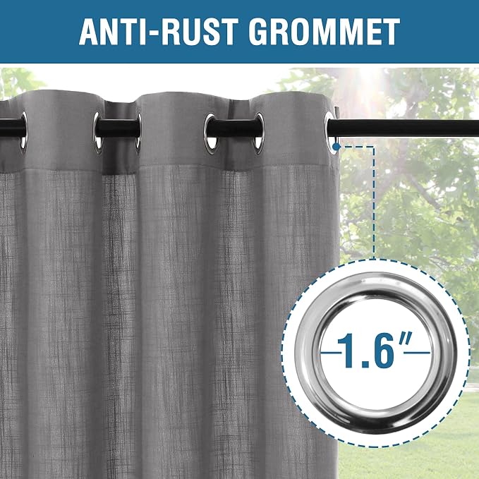 H.VERSAILTEX Waterproof Linen Look Outdoor Curtains - Image 4